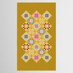 Checkerboard Quilt Shapes - Multicolor Gold Tablecloth Gallery Image 2