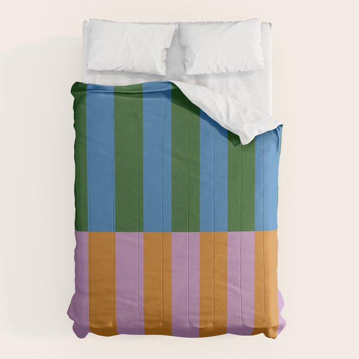 Abstraction_GEOMETRIC_STRIPE_LINE_COLORFUL_POP_ART_0701L Comforter Gallery Image 1