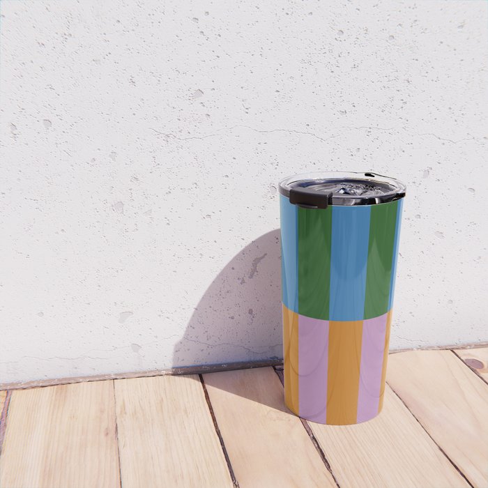 Abstraction_GEOMETRIC_STRIPE_LINE_COLORFUL_POP_ART_0701L Travel Mug Gallery Image 4