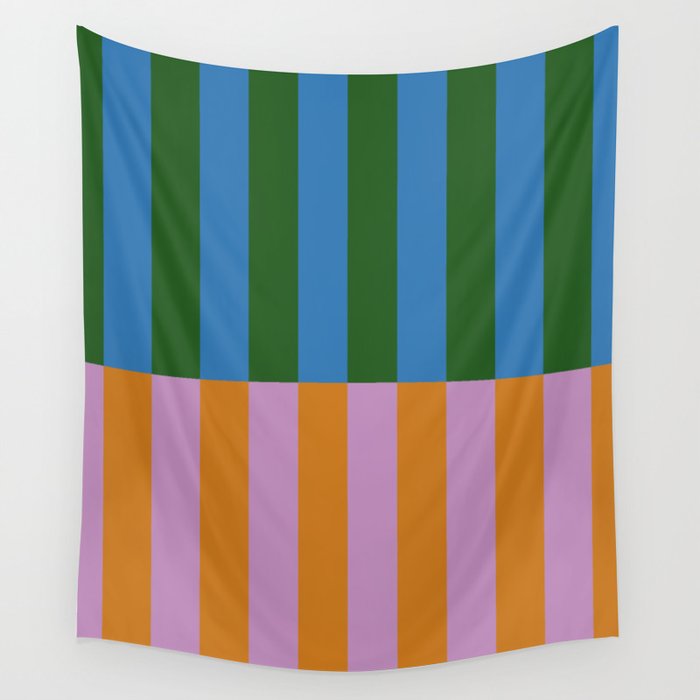 Abstraction_GEOMETRIC_STRIPE_LINE_COLORFUL_POP_ART_0701L Wall Tapestry Gallery Image 1