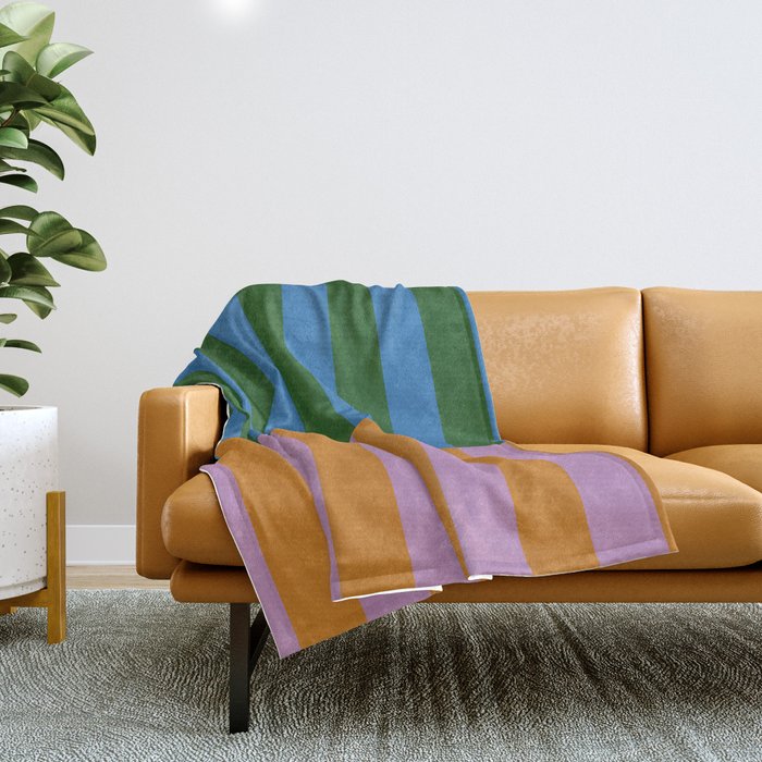 Abstraction_GEOMETRIC_STRIPE_LINE_COLORFUL_POP_ART_0701L Throw Blanket Gallery Image 1