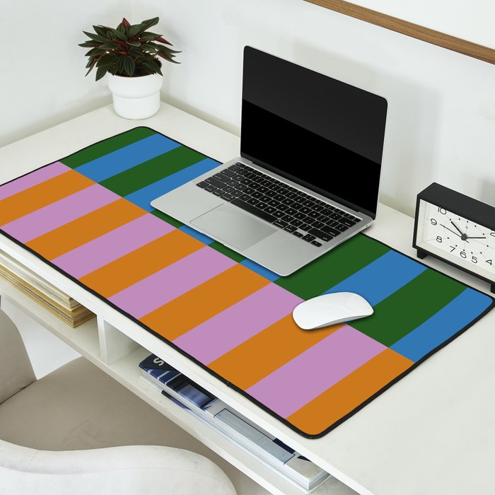 Abstraction_GEOMETRIC_STRIPE_LINE_COLORFUL_POP_ART_0701L Desk Mat Gallery Image 2