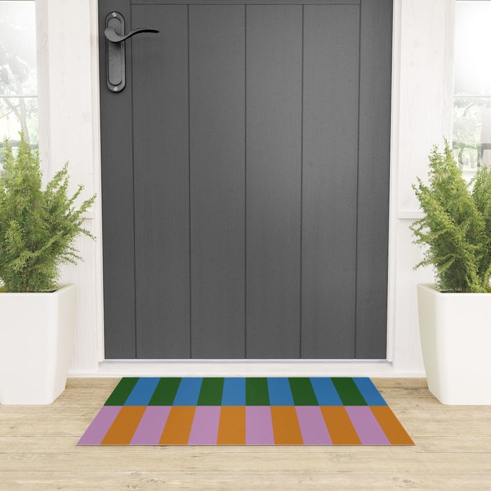 Abstraction_GEOMETRIC_STRIPE_LINE_COLORFUL_POP_ART_0701L Welcome Mat Gallery Image 3