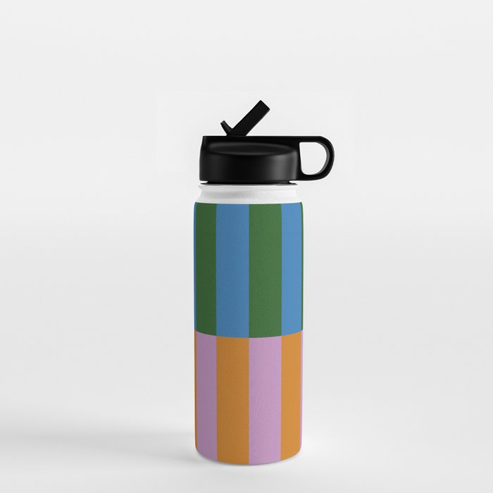 Abstraction_GEOMETRIC_STRIPE_LINE_COLORFUL_POP_ART_0701L Water Bottle
