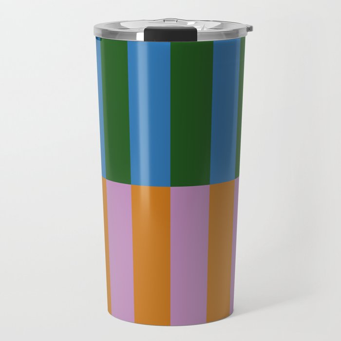 Abstraction_GEOMETRIC_STRIPE_LINE_COLORFUL_POP_ART_0701L Travel Mug Gallery Image 1