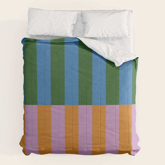 Abstraction_GEOMETRIC_STRIPE_LINE_COLORFUL_POP_ART_0701L Comforter