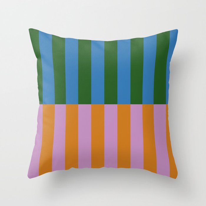 Abstraction_GEOMETRIC_STRIPE_LINE_COLORFUL_POP_ART_0701L Throw Pillow Gallery Image 1