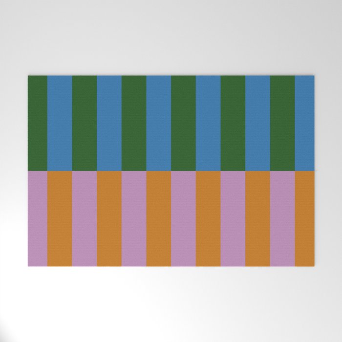 Abstraction_GEOMETRIC_STRIPE_LINE_COLORFUL_POP_ART_0701L Welcome Mat Gallery Image 1