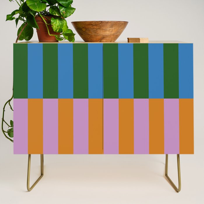 Abstraction_GEOMETRIC_STRIPE_LINE_COLORFUL_POP_ART_0701L Credenza Gallery Image 1