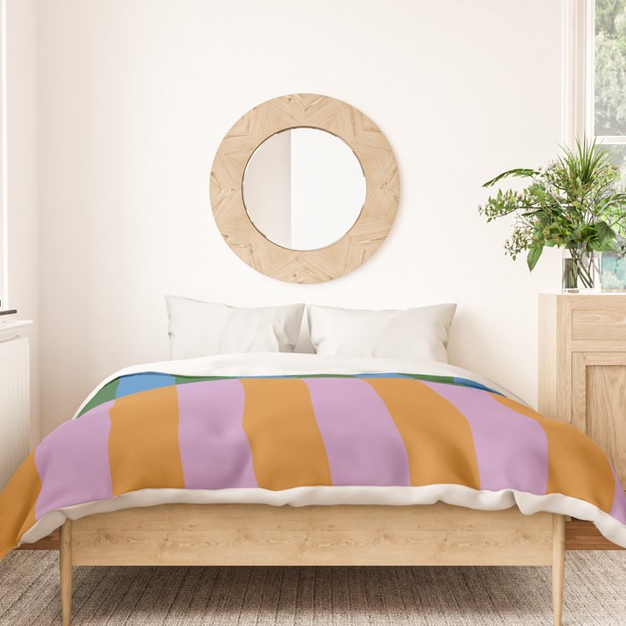 Abstraction_GEOMETRIC_STRIPE_LINE_COLORFUL_POP_ART_0701L Duvet Cover Gallery Image 3