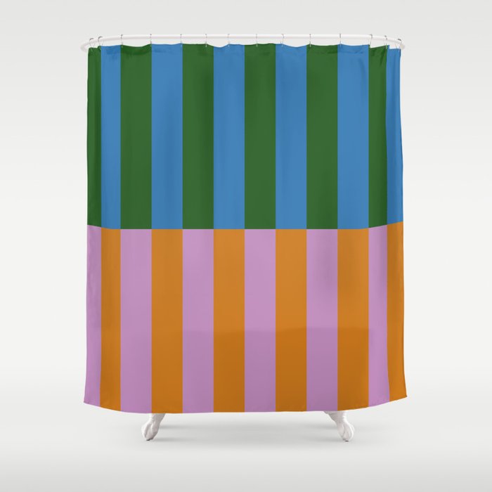Abstraction_GEOMETRIC_STRIPE_LINE_COLORFUL_POP_ART_0701L Shower Curtain Gallery Image 1