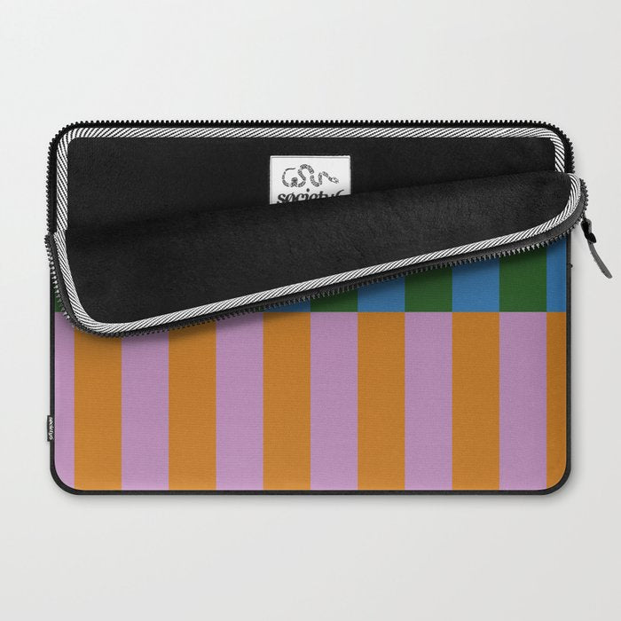 Abstraction_GEOMETRIC_STRIPE_LINE_COLORFUL_POP_ART_0701L Laptop Sleeve Gallery Image 2