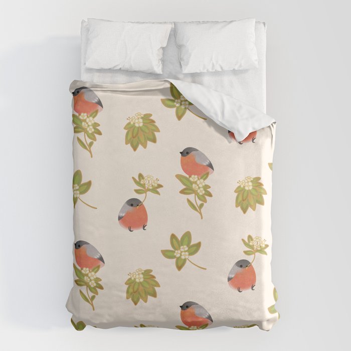 Eurasian bullfinch 2 Duvet Cover Gallery Image 1