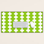 Wavy Stripes Lime Green Ogee A-Go-Go Retro Contemporary Pattern Desk Mat Gallery Image 1