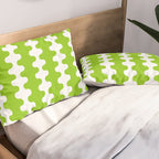 Wavy Stripes Lime Green Ogee A-Go-Go Retro Contemporary Pattern Pillow Sham Gallery Image 2