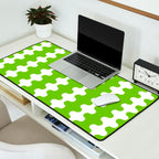 Wavy Stripes Lime Green Ogee A-Go-Go Retro Contemporary Pattern Desk Mat Gallery Image 2