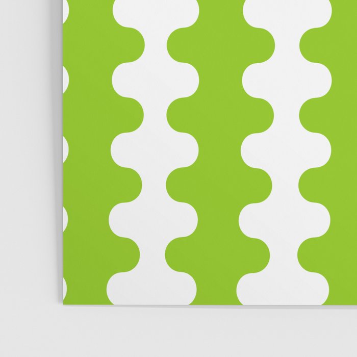 Wavy Stripes Lime Green Ogee A-Go-Go Retro Contemporary Pattern Poster Gallery Image 3