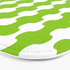 Wavy Stripes Lime Green Ogee A-Go-Go Retro Contemporary Pattern Bath Mat Gallery Image 3