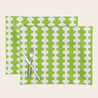 Wavy Stripes Lime Green Ogee A-Go-Go Retro Contemporary Pattern Placemat Gallery Image 1