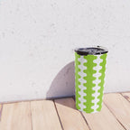 Wavy Stripes Lime Green Ogee A-Go-Go Retro Contemporary Pattern Travel Mug Gallery Image 4