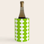 Wavy Stripes Lime Green Ogee A-Go-Go Retro Contemporary Pattern Wine Chiller Gallery Image 1