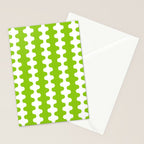 Wavy Stripes Lime Green Ogee A-Go-Go Retro Contemporary Pattern Stationery Card Gallery Image 2