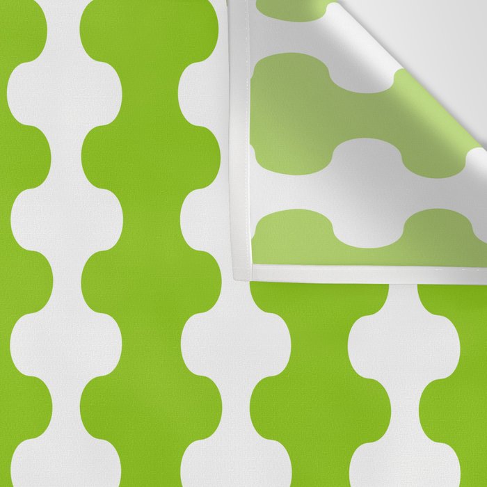Wavy Stripes Lime Green Ogee A-Go-Go Retro Contemporary Pattern Wall Tapestry Gallery Image 3