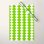 Wavy Stripes Lime Green Ogee A-Go-Go Retro Contemporary Pattern Wrapping Paper Gallery Image 1