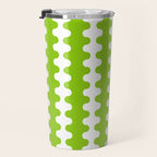 Wavy Stripes Lime Green Ogee A-Go-Go Retro Contemporary Pattern Travel Mug Gallery Image 3