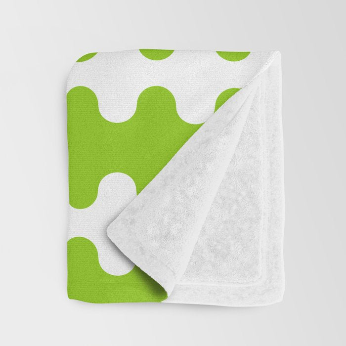 Wavy Stripes Lime Green Ogee A-Go-Go Retro Contemporary Pattern Throw Blanket Gallery Image 3