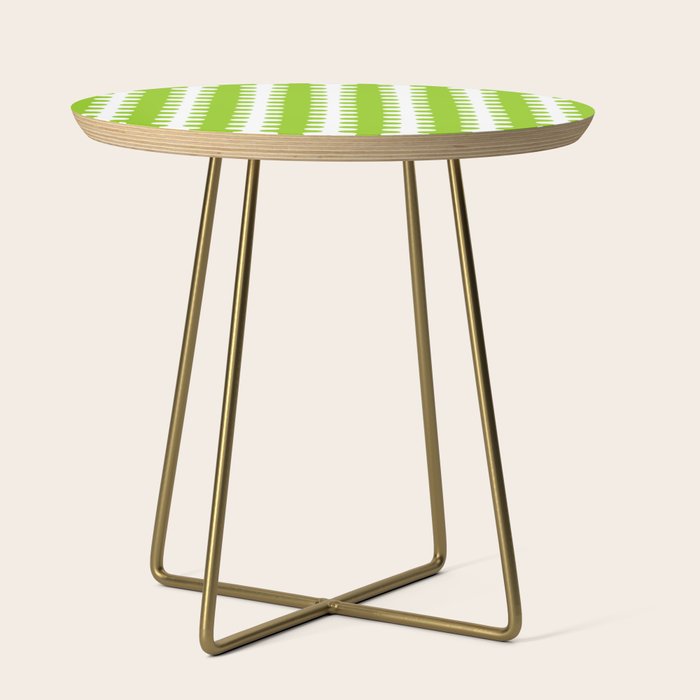 Wavy Stripes Lime Green Ogee A-Go-Go Retro Contemporary Pattern Side Table Gallery Image 1