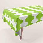 Wavy Stripes Lime Green Ogee A-Go-Go Retro Contemporary Pattern Tablecloth Gallery Image 1