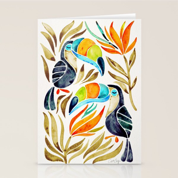 Tropical Toucans - Sepia Palette Stationery Card Gallery Image 2
