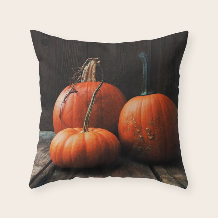 Three Pumpkins Throw Pillow Gallery Image 6