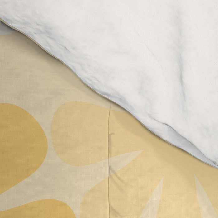 Retro 60s 70s Aesthetic Floral Pattern in Light Buttercream Yellow Comforter Gallery Image 4