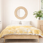 Retro 60s 70s Aesthetic Floral Pattern in Light Buttercream Yellow Duvet Cover Gallery Image 3
