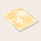 Retro 60s 70s Aesthetic Floral Pattern in Light Buttercream Yellow Notebook Gallery Image 3