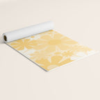 Retro 60s 70s Aesthetic Floral Pattern in Light Buttercream Yellow Yoga Mat Gallery Image 2