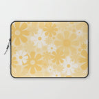 Retro 60s 70s Aesthetic Floral Pattern in Light Buttercream Yellow Laptop Sleeve Gallery Image 1