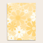 Retro 60s 70s Aesthetic Floral Pattern in Light Buttercream Yellow Notebook Gallery Image 4