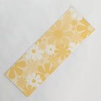 Retro 60s 70s Aesthetic Floral Pattern in Light Buttercream Yellow Yoga Mat Gallery Image 1