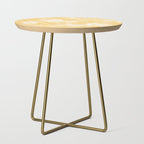 Retro 60s 70s Aesthetic Floral Pattern in Light Buttercream Yellow Side Table Gallery Image 1