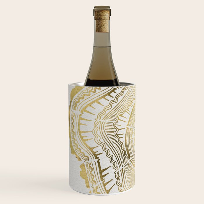 Gold Tree Rings Wine Chiller Gallery Image 2