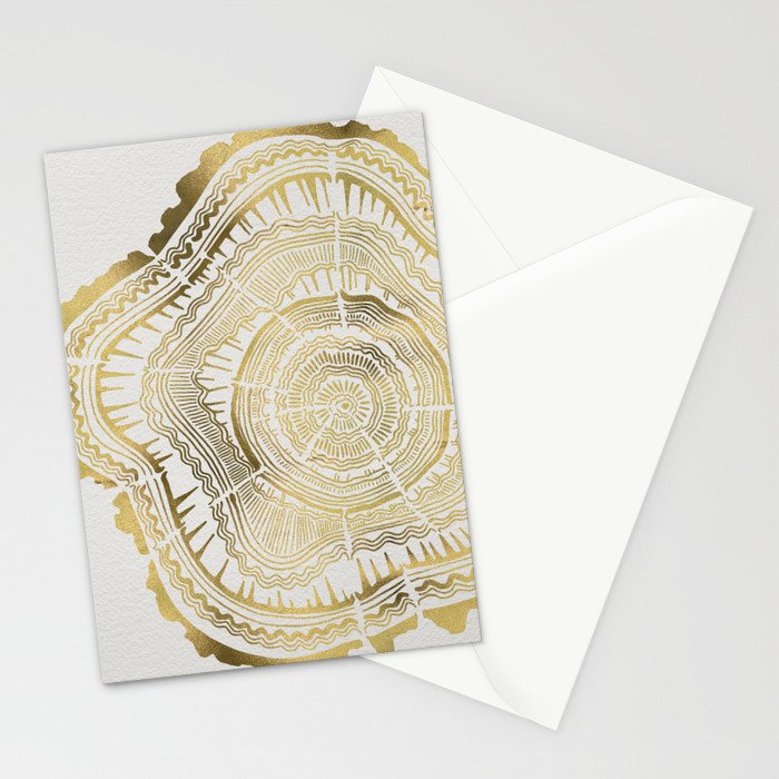 Gold Tree Rings Stationery Card Gallery Image 2