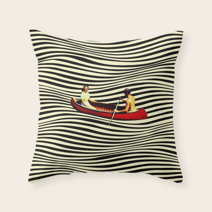 Illusionary Boat Ride Throw Pillow Gallery Image 1