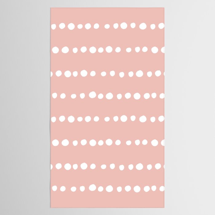 Spotted Mudcloth, Pink and White, Boho Prints Tablecloth Gallery Image 2