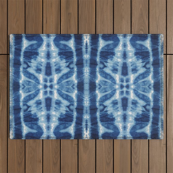 Tie Dye Blues Twos Outdoor Rug Gallery Image 1