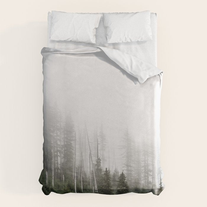 Pacific Northwest Forest - Misty Mountain Morning Duvet Cover Gallery Image 1