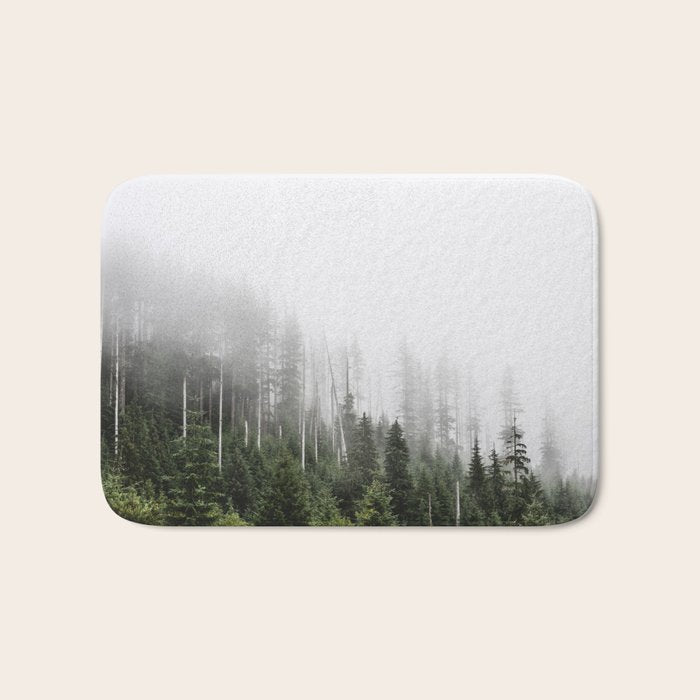 Pacific Northwest Forest - Misty Mountain Morning Bath Mat Gallery Image 1
