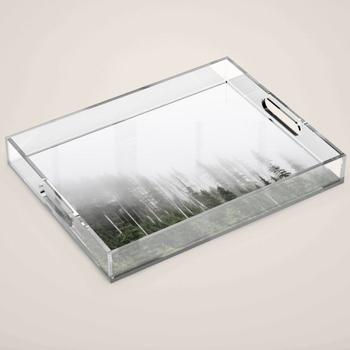 Pacific Northwest Forest - Misty Mountain Morning Acrylic Tray Gallery Image 1